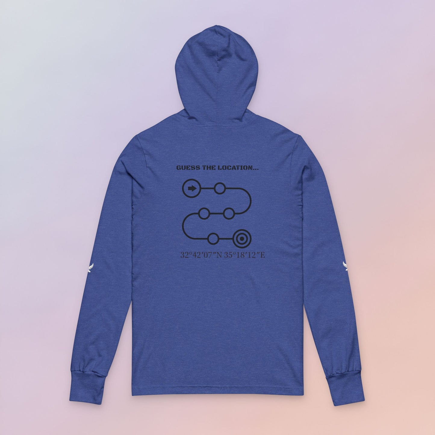 Hooded Long Sleeve Tee with Location Guessing Game