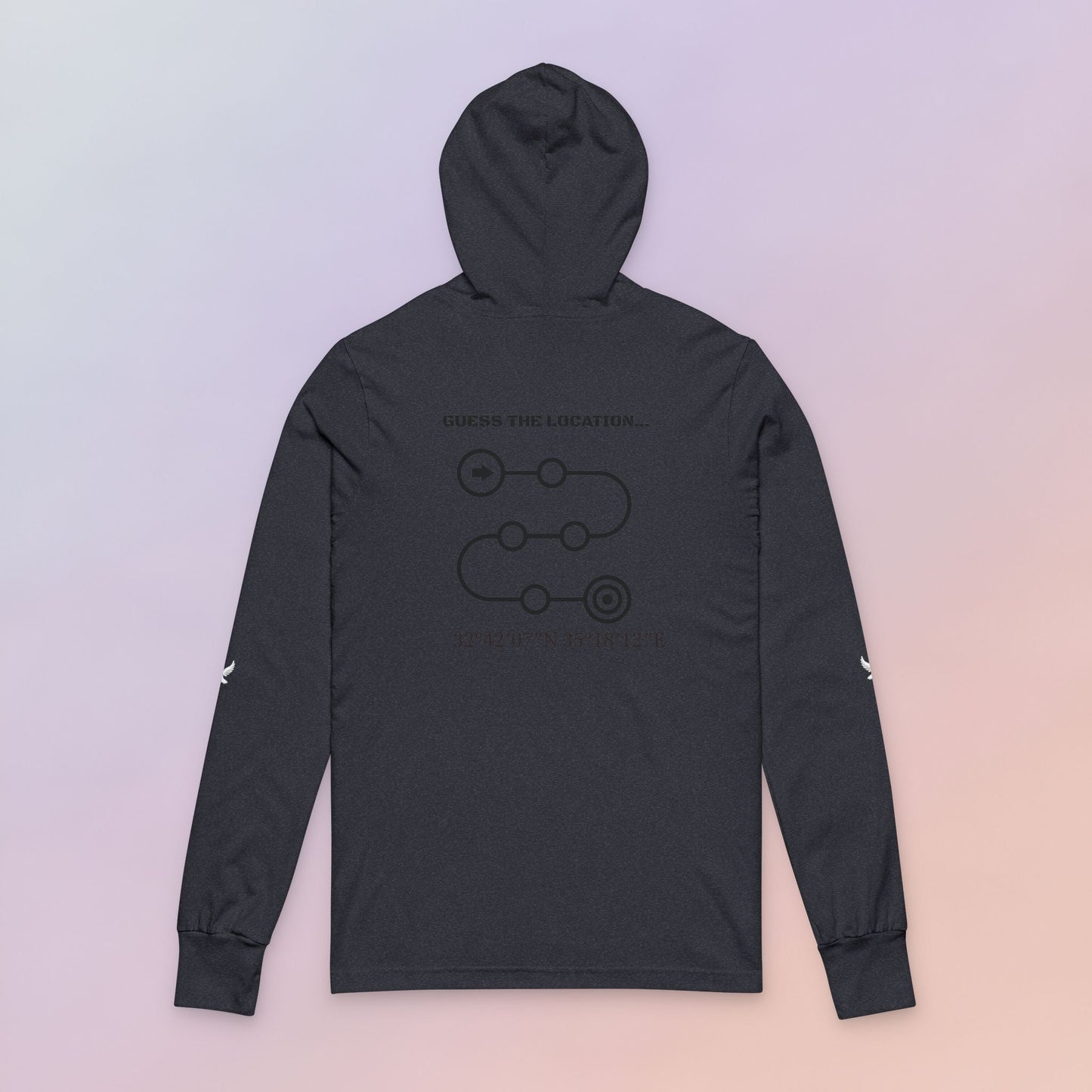 Hooded Long Sleeve Tee with Location Guessing Game