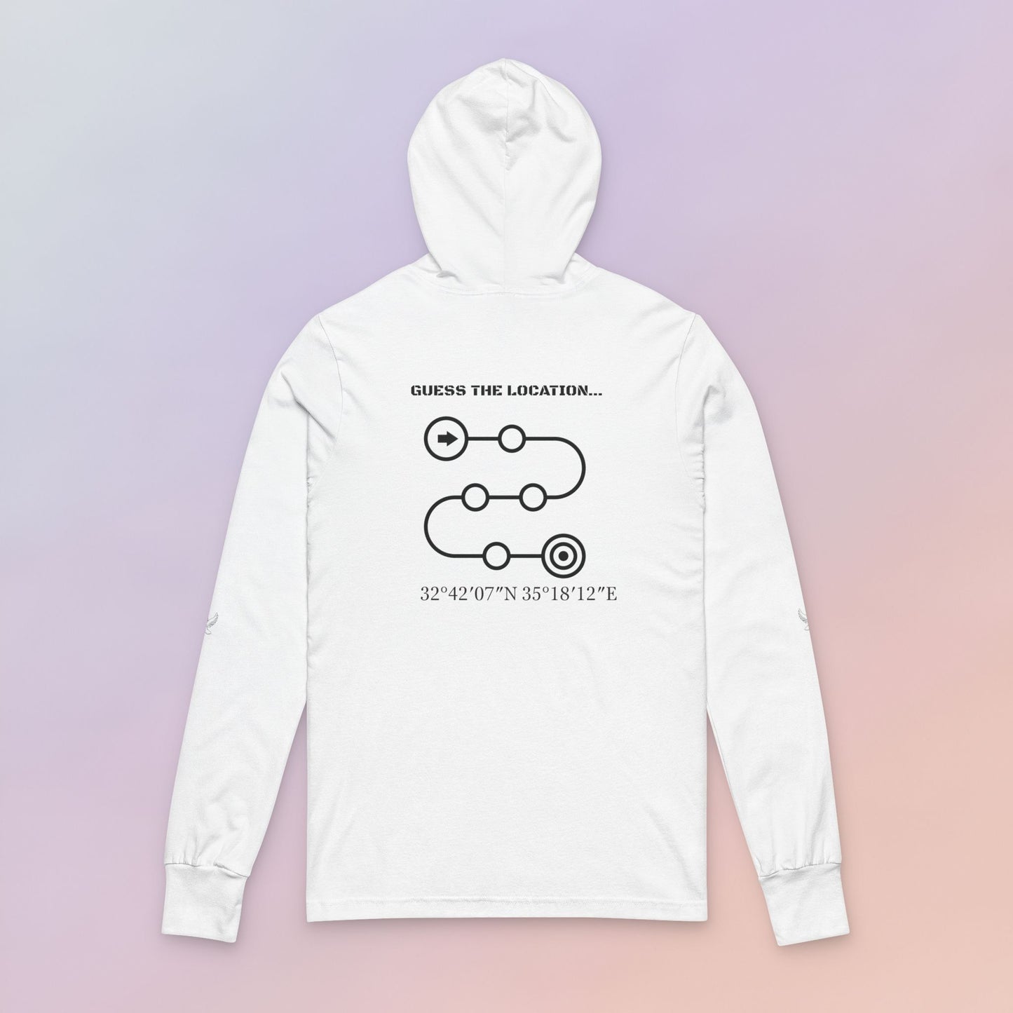 Hooded Long Sleeve Tee with Location Guessing Game