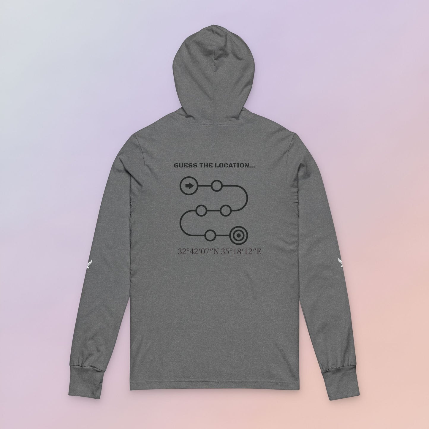 Hooded Long Sleeve Tee with Location Guessing Game